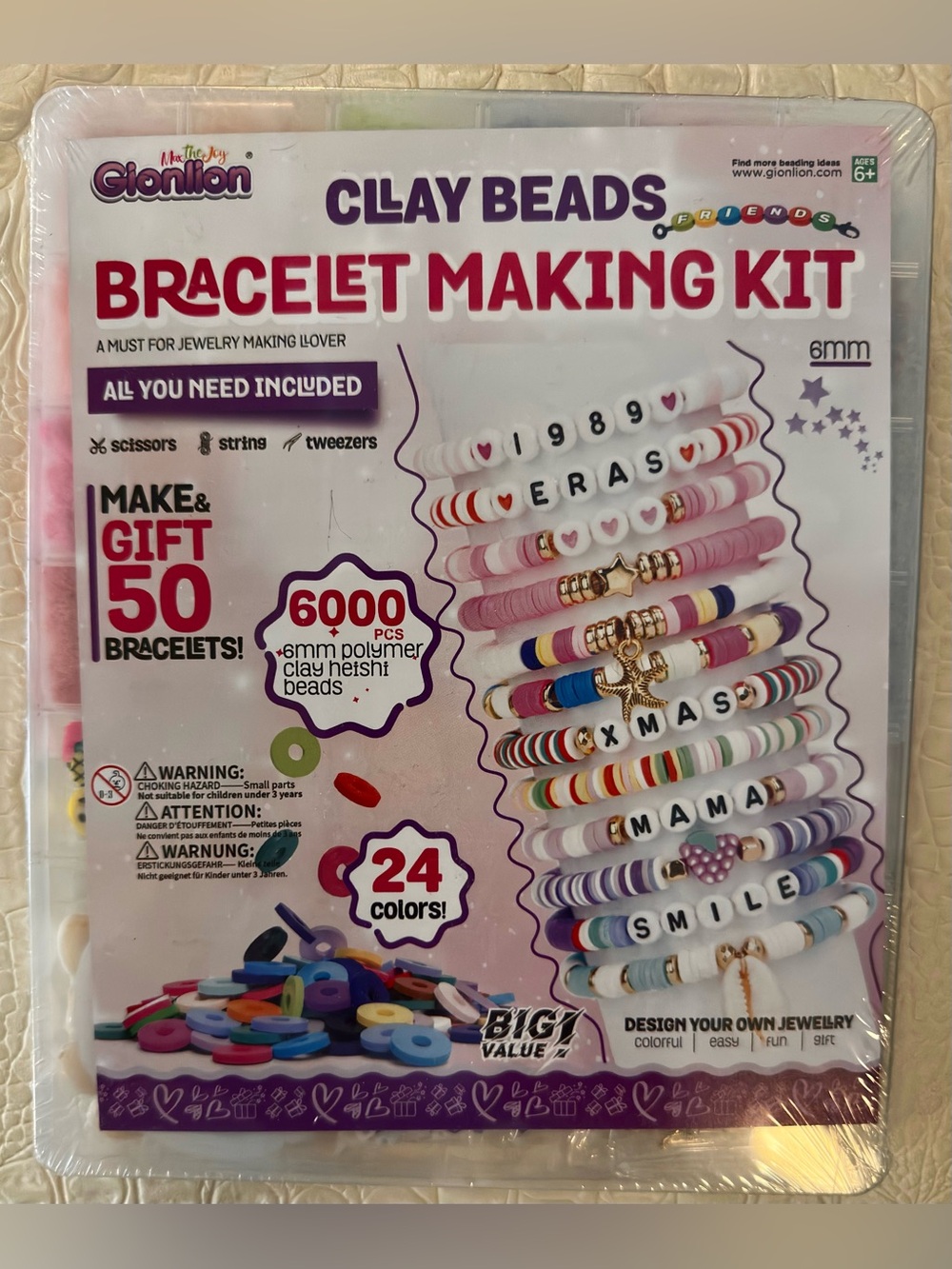 NEW Gionlion Clay Beads Bracelet Making Kit